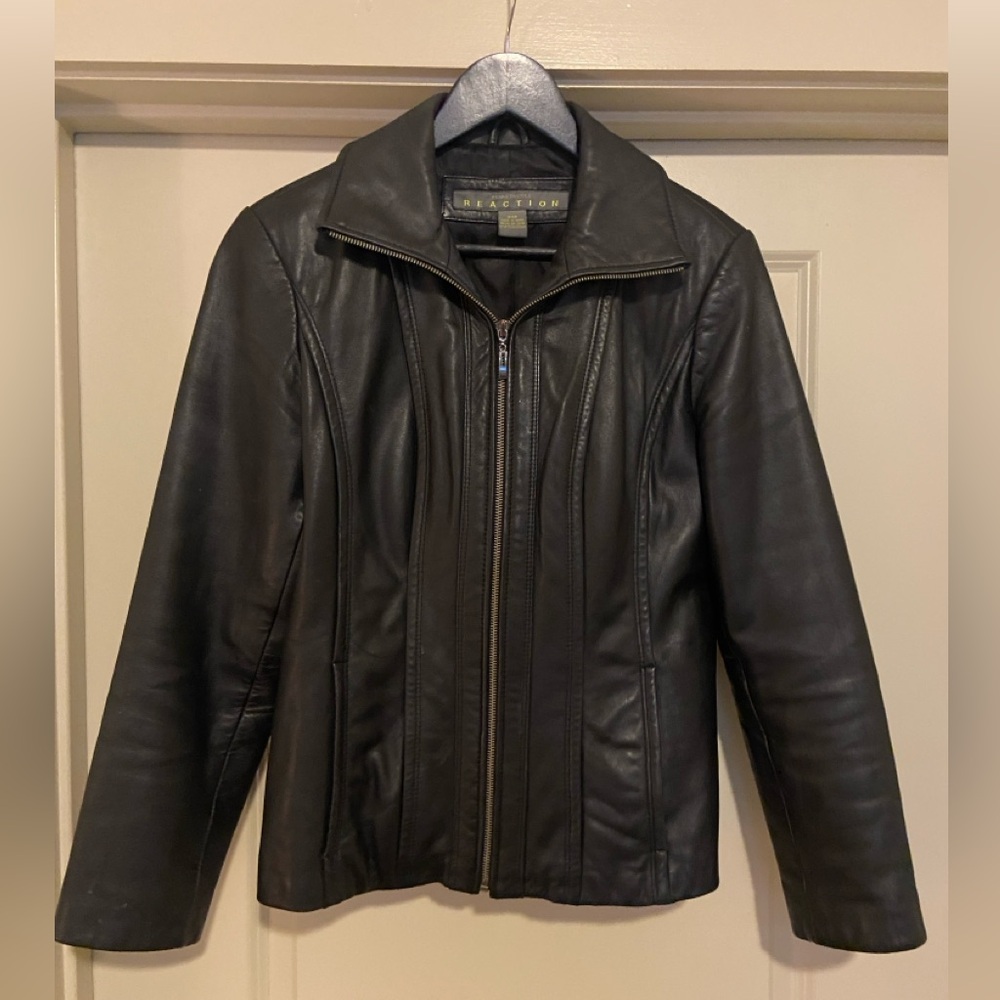 Kenneth Cole leather motorcycle jacket